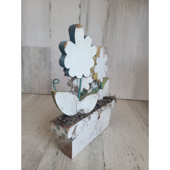 Wooden spring flower pot AS IS Easter home decor - Picture 6 of 8